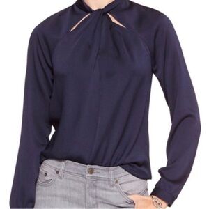 banana republic silk long sleeve blouse